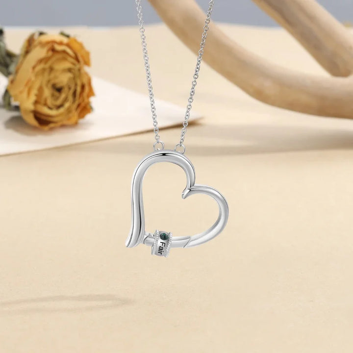 Personalisierte Herz Kette Für Mütter, Kette mit Geburtsstein, Kette mit Gravur, Kette mit Namen, Geschenk Für Mama
