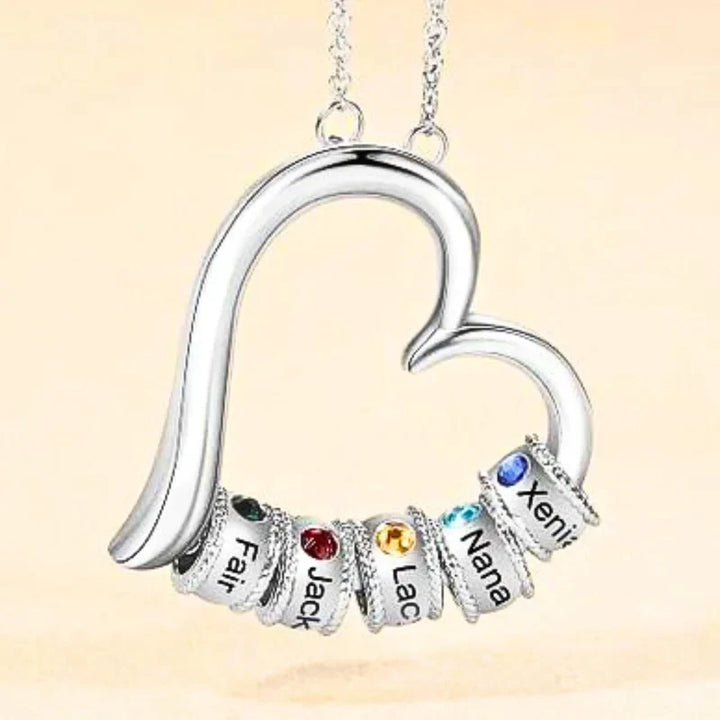 Personalisierte Herz Kette Für Mütter, Kette mit Geburtsstein, Kette mit Gravur, Kette mit Namen, Geschenk Für Mama
