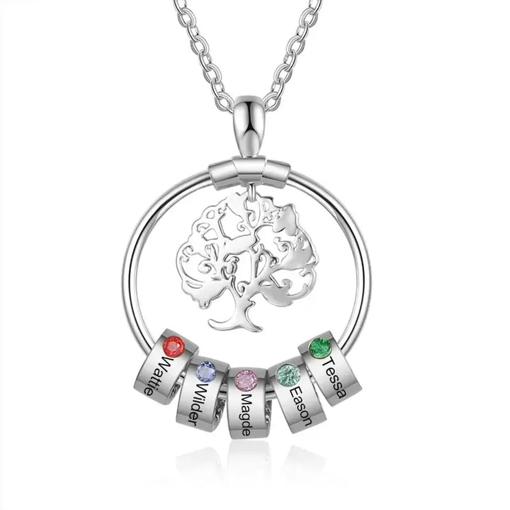 Kette für Mama, Kette mit Geburtsstein, Personalisierte Kette mit Gravur, Kette Kindernamen, Muttertags Geschenk