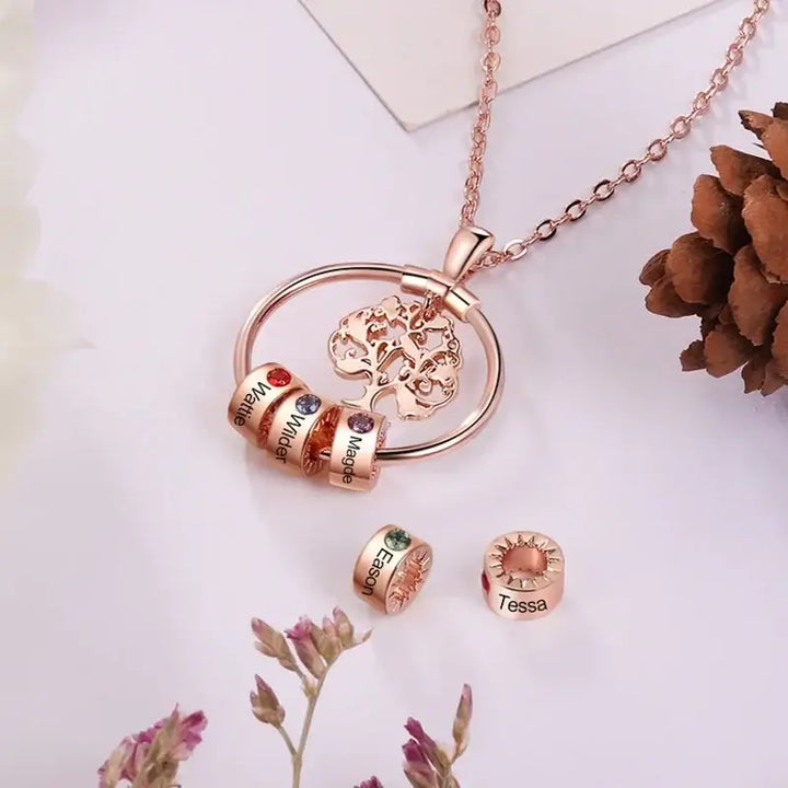 Kette für Mama, Kette mit Geburtsstein, Personalisierte Kette mit Gravur, Kette Kindernamen, Muttertags Geschenk