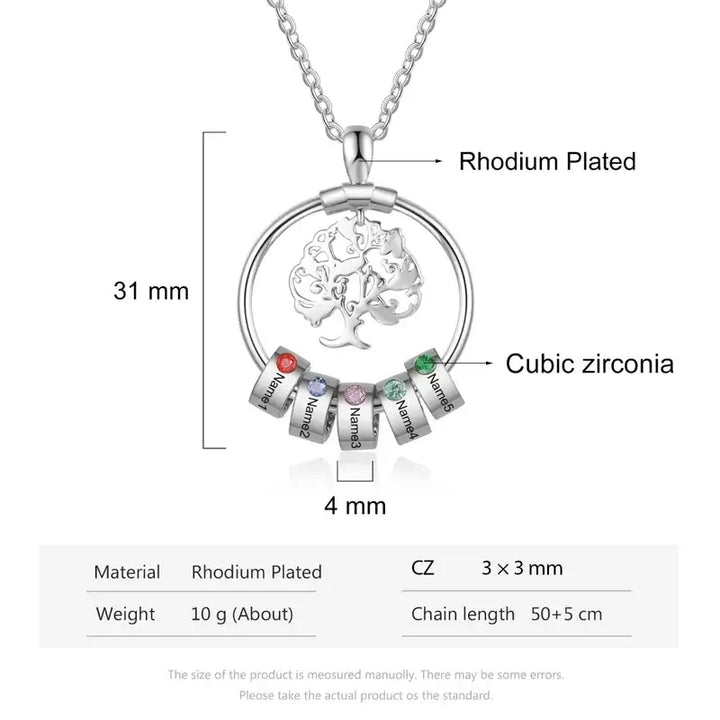 Kette für Mama, Kette mit Geburtsstein, Personalisierte Kette mit Gravur, Kette Kindernamen, Muttertags Geschenk