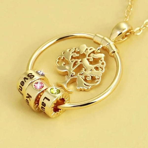 Kette für Mama, Kette mit Geburtsstein, Personalisierte Kette mit Gravur, Kette Kindernamen, Muttertags Geschenk