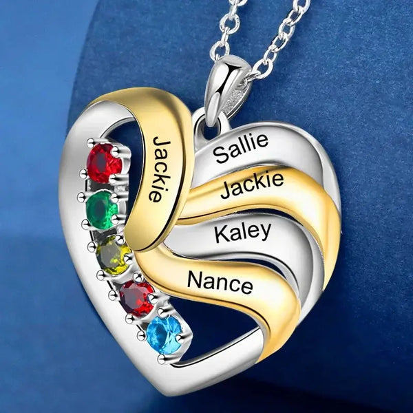 Kette für Mama, Kette mit Geburtsstein, Kette mit Gravur, Personalisierte Kette, Kette mit Namen, Muttertagsgeschenk