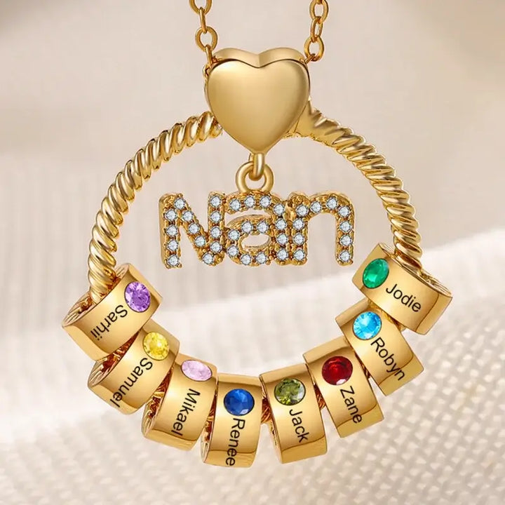 Kette für Mama, Kette mit Geburtsstein, Personalisierte Kette mit Gravur, Kette mit Namen des Kindes, Geschenk für Mama