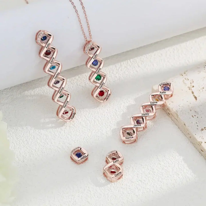 Halskette für Mama | Kette mit Geburtsstein | Personalisierte Kette | Kette mit Gravur | Namenskette | Geschenk für Mama