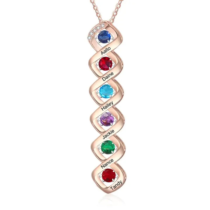 Halskette für Mama | Kette mit Geburtsstein | Personalisierte Kette | Kette mit Gravur | Namenskette | Geschenk für Mama