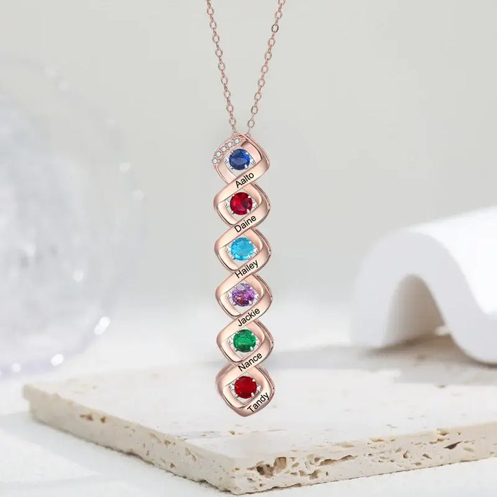 Halskette für Mama | Kette mit Geburtsstein | Personalisierte Kette | Kette mit Gravur | Namenskette | Geschenk für Mama
