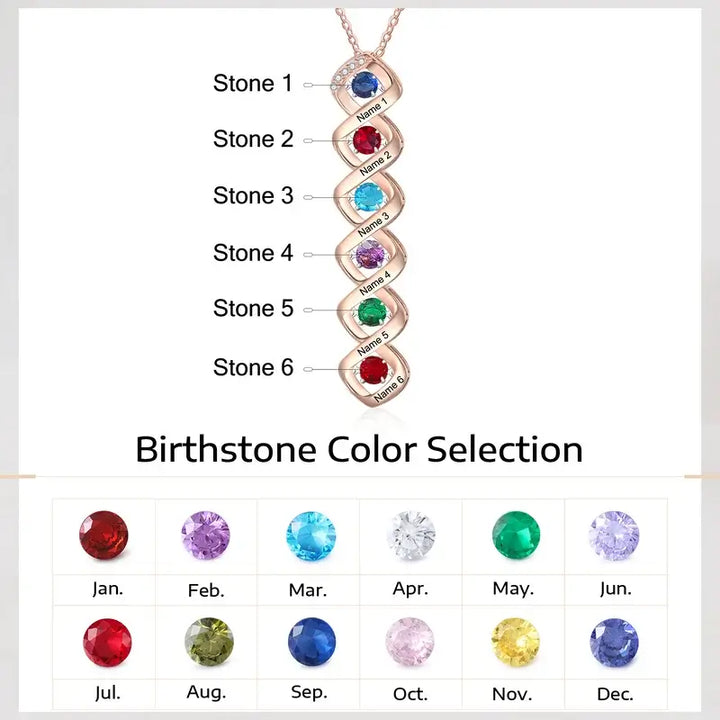 Halskette für Mama | Kette mit Geburtsstein | Personalisierte Kette | Kette mit Gravur | Namenskette | Geschenk für Mama