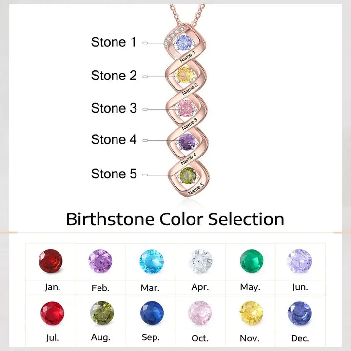 Halskette für Mama | Kette mit Geburtsstein | Personalisierte Kette | Kette mit Gravur | Namenskette | Geschenk für Mama