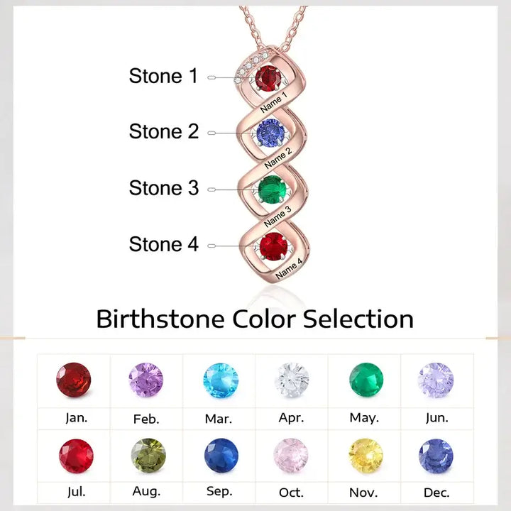 Halskette für Mama | Kette mit Geburtsstein | Personalisierte Kette | Kette mit Gravur | Namenskette | Geschenk für Mama