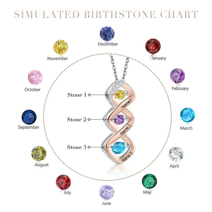 Halskette für Mama | Kette mit Geburtsstein | Personalisierte Kette | Kette mit Gravur | Namenskette | Geschenk für Mama