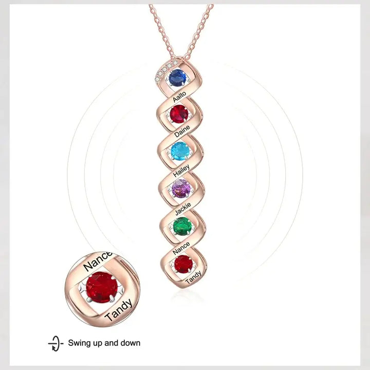 Halskette für Mama | Kette mit Geburtsstein | Personalisierte Kette | Kette mit Gravur | Namenskette | Geschenk für Mama