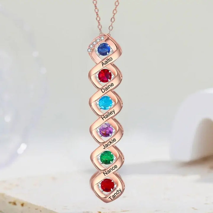 Halskette für Mama | Kette mit Geburtsstein | Personalisierte Kette | Kette mit Gravur | Namenskette | Geschenk für Mama