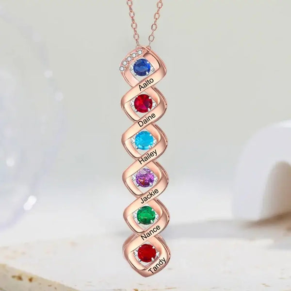 Halskette für Mama | Kette mit Geburtsstein | Personalisierte Kette | Kette mit Gravur | Namenskette | Geschenk für Mama