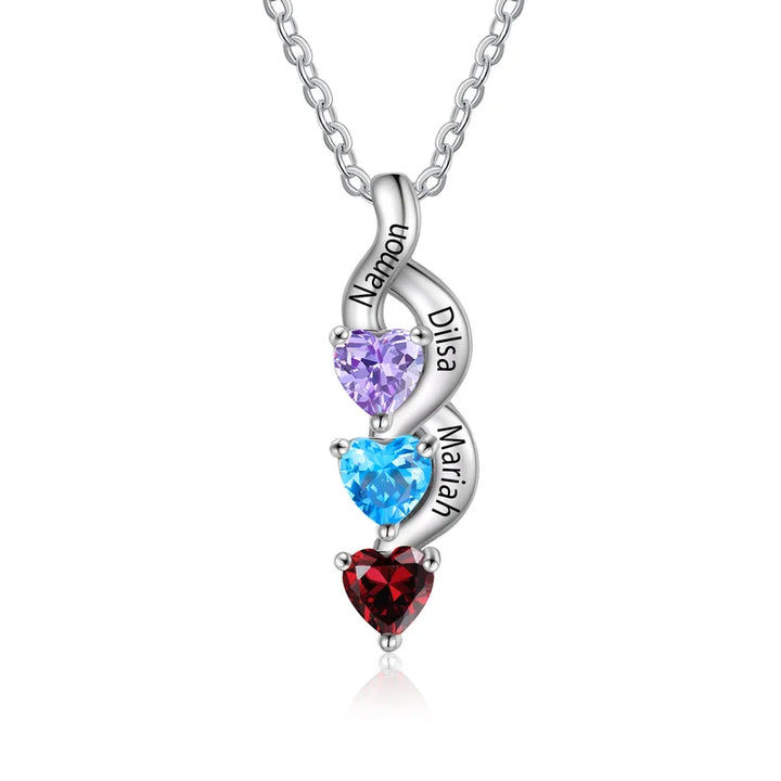 Personalisierte Kette für Mütter, Kette mit Geburtsstein, Kette mit Gravur, Kette Kindernamen, Muttertagsgeschenk