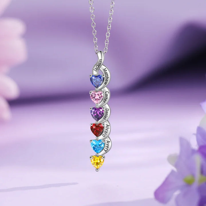 Personalisierte Kette für Mütter, Kette mit Geburtsstein, Kette mit Gravur, Kette Kindernamen, Muttertagsgeschenk