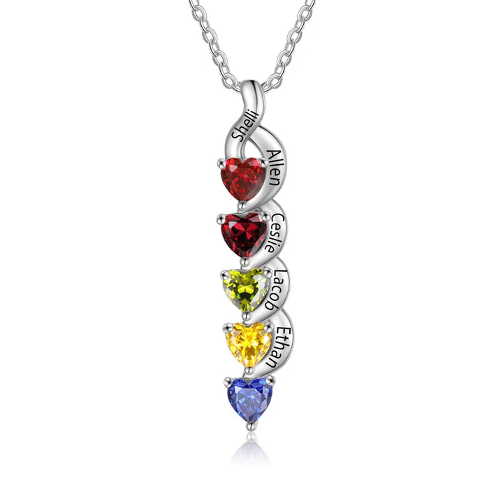 Personalisierte Kette für Mütter, Kette mit Geburtsstein, Kette mit Gravur, Kette Kindernamen, Muttertagsgeschenk
