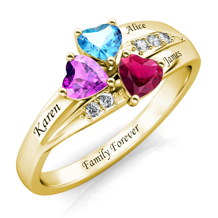 3 Birthstones Ring