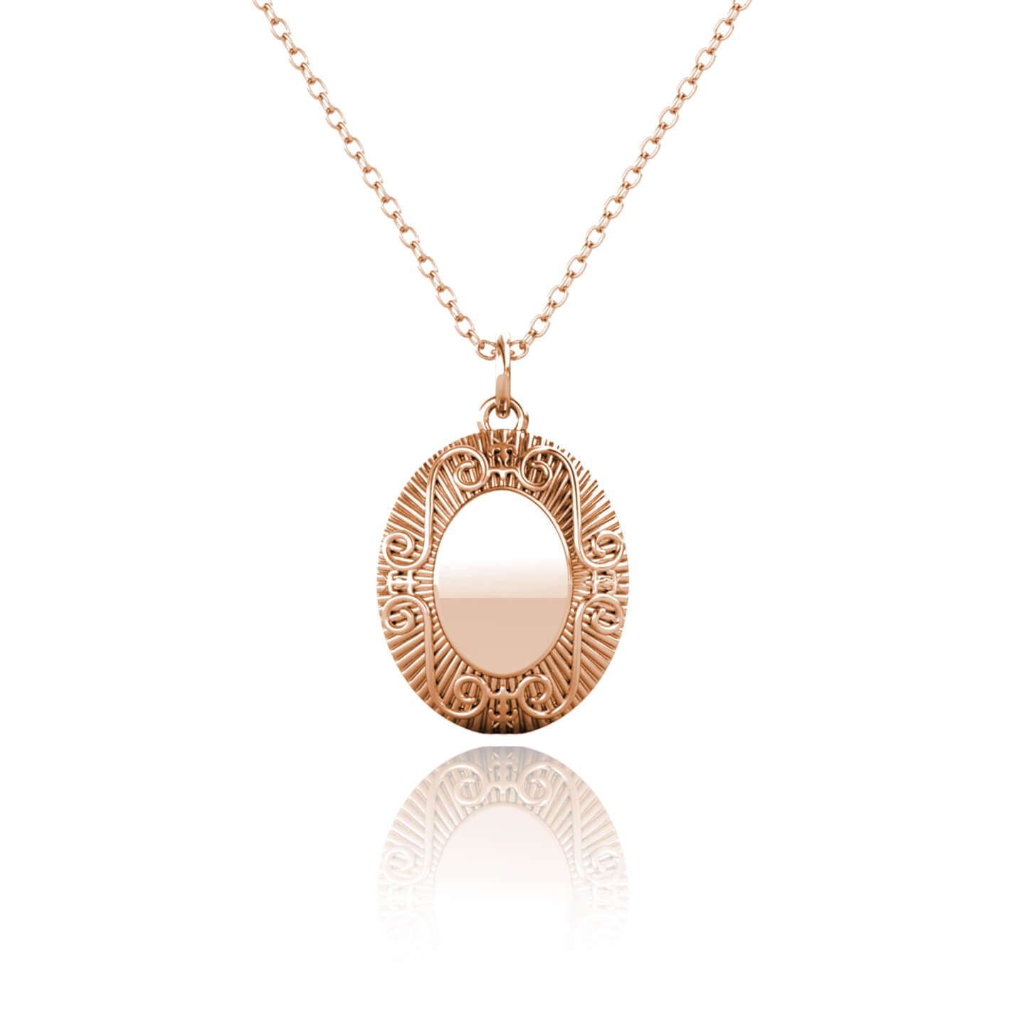 Oval Photo Locket Necklace