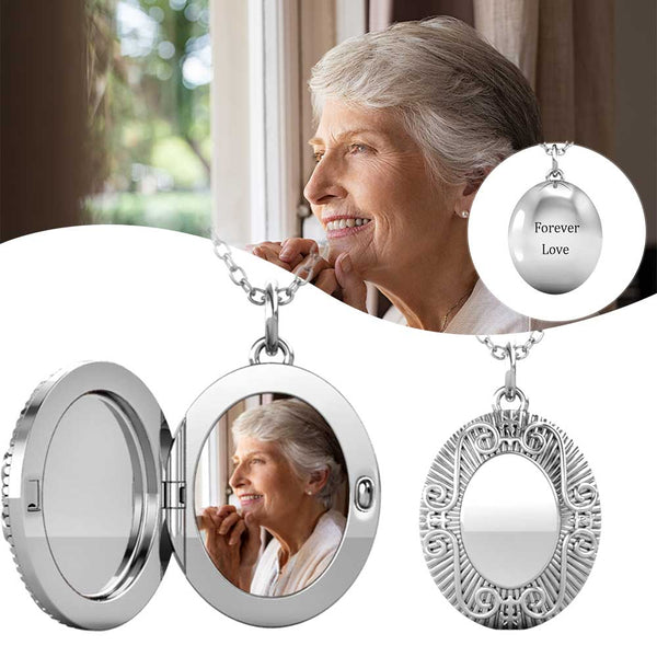 Oval Photo Locket Necklace