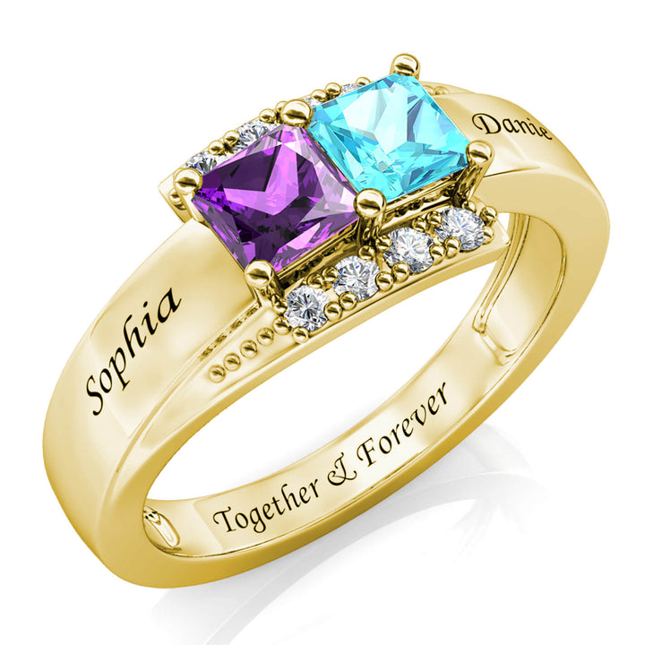 2 Birthstones Ring