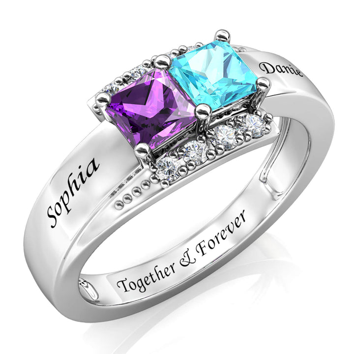2 Birthstones Ring
