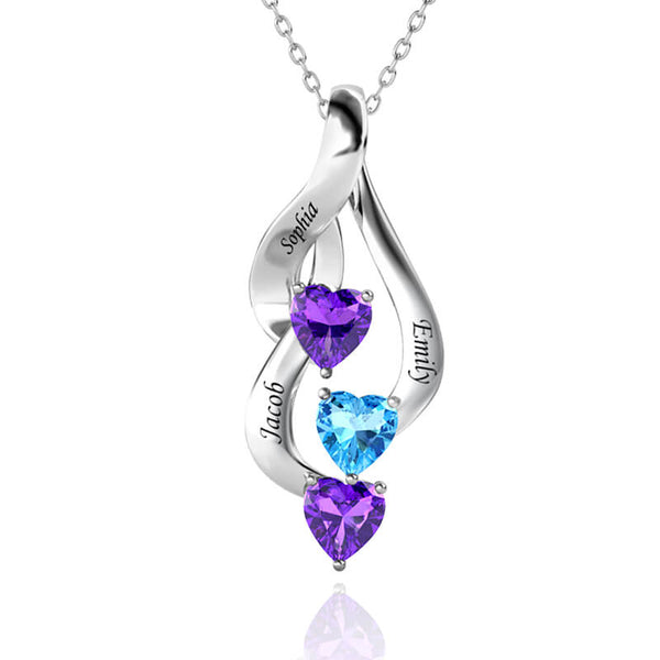 3 Birthstones Necklace