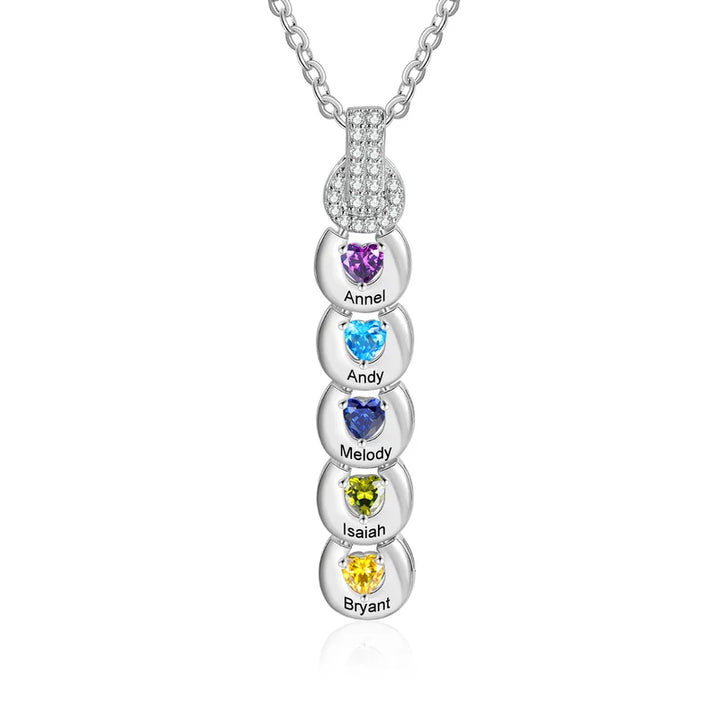 Kette für Mama | Personalisierte Kette mit Geburtsstein | Namenskette Muttertagsgeschenk