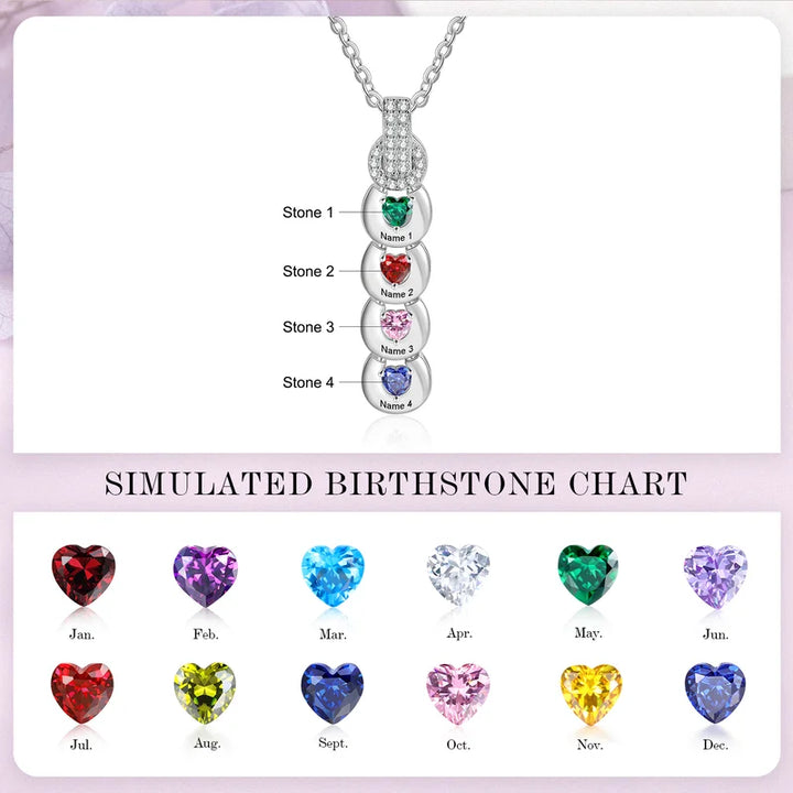 Kette für Mama | Personalisierte Kette mit Geburtsstein | Namenskette Muttertagsgeschenk