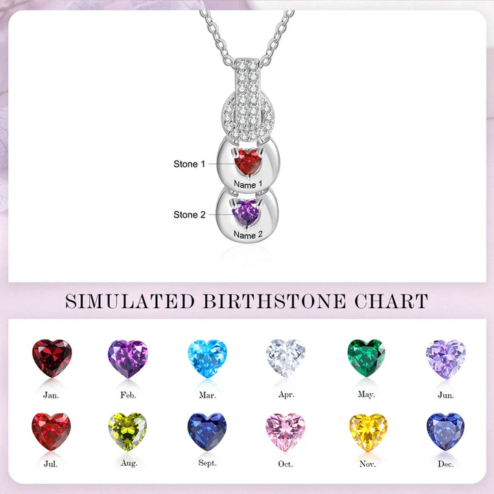 Kette für Mama | Personalisierte Kette mit Geburtsstein | Namenskette Muttertagsgeschenk
