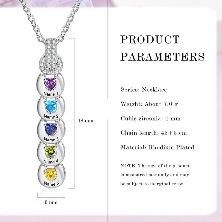 Kette für Mama | Personalisierte Kette mit Geburtsstein | Namenskette Muttertagsgeschenk
