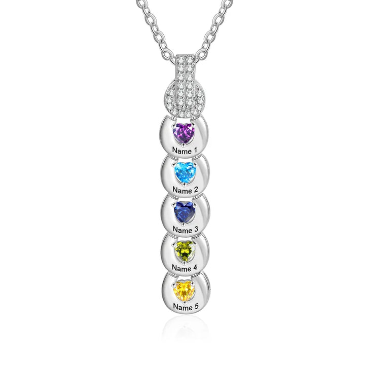 Kette für Mama | Personalisierte Kette mit Geburtsstein | Namenskette Muttertagsgeschenk